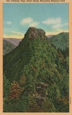 Vintage Postcard Chimney Tops Great Smoky Mountains National Park Peaks