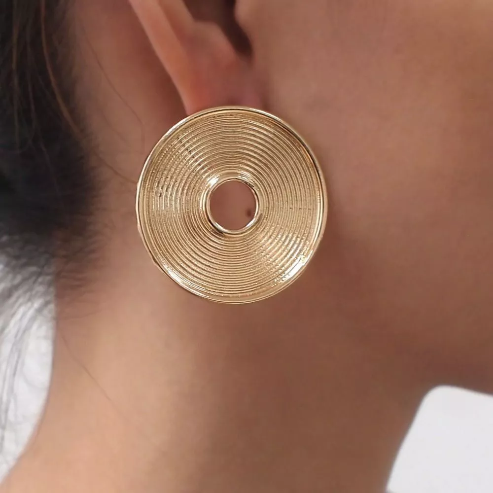 Oversize Hoop Earrings Gold Silver Jewelry Big Round Metal Women Ear  Accessories | eBay