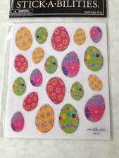 1 SHEET STICKABILITIES THE PAPER STUDIO GLITTERED EASTER EGGS STICKERS EGG EGGS