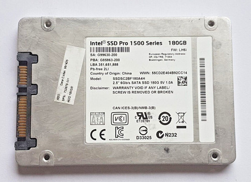 180 GB SATA III Intel SSD Pro 1500 SSDSC2BF180A4H 2D-NAND MLC 2.5" Festplatte