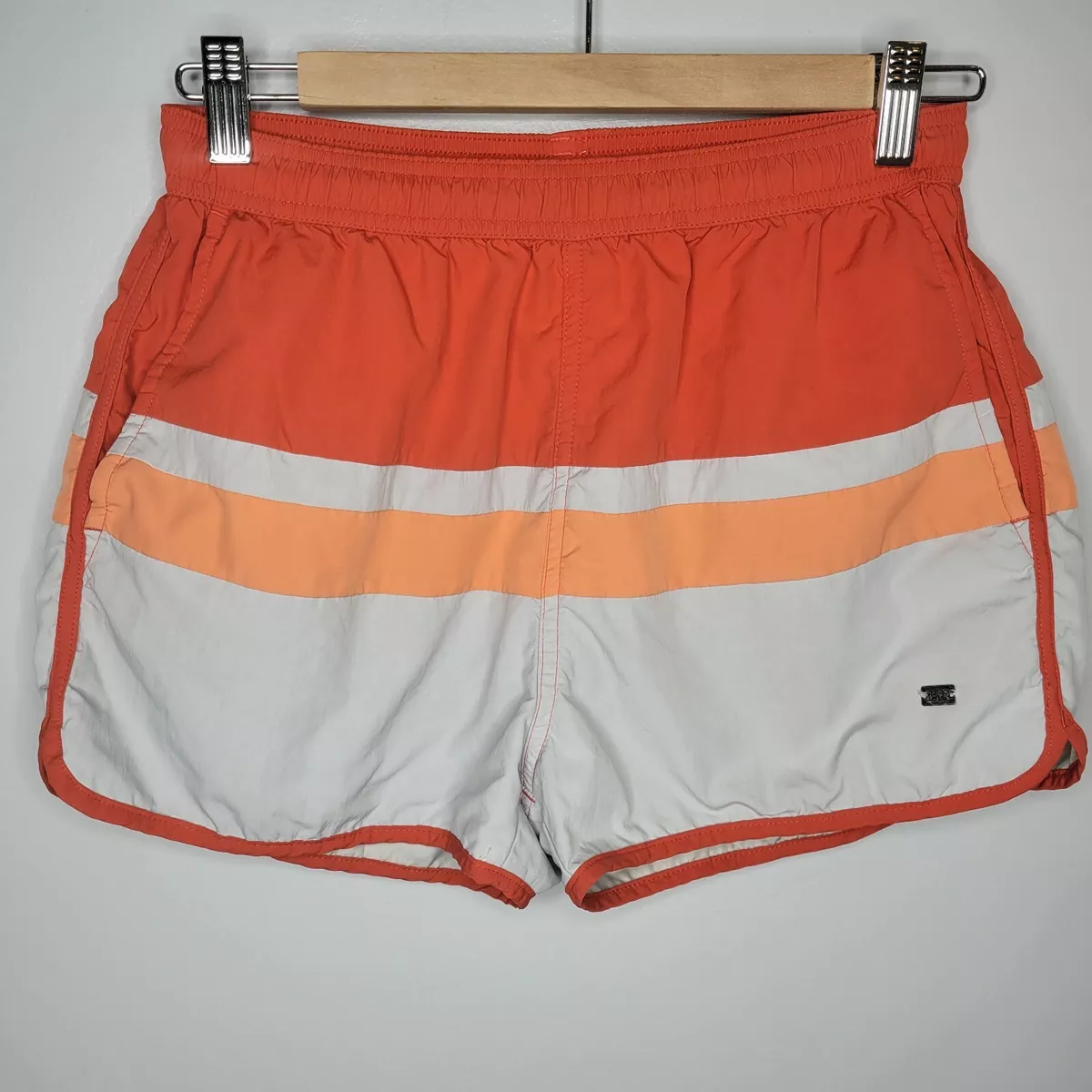 Wreck krak vejr Hugo Boss Swim Trunks Mens Size Small Orange Gray Striped Short Swim Shorts  | eBay