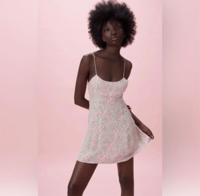 pink flower dress zara Zara Silk Floral pink Dress 8269 269