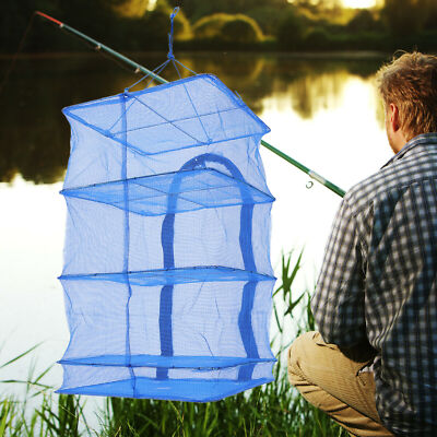 Foldable 4 Layers Drying Net Hanging Vegetable Fish Dishes Mesh Dryer Rack