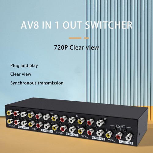 AV Switch Box Composite Selector 8 Port RCA Audio Video 8 In 1 Out To TV - Picture 4 of 15