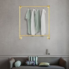 Wall Mounted Clothes Rack Detachable Wall Hanging Bar Garment Rack Space-saver