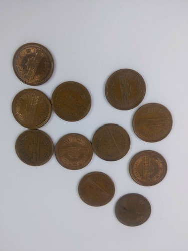 Lotto di undici (11) - 10 monete YEN circolate non classificate anno sconosciuto - Foto 5 di 7