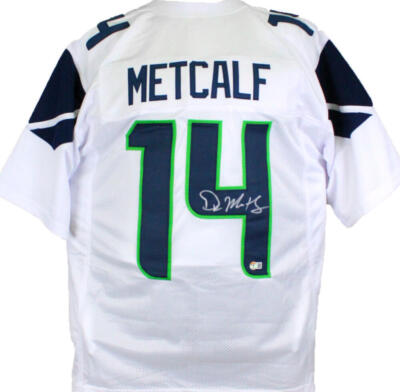 DK Metcalf Autographed White Pro Style Jersey-Beckett W Hologram