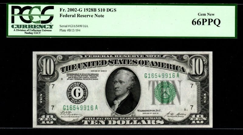 1928 B 10 PCGS 66 PPQ Chicago GEM NEW G16549916A (AGE) SUPER GRADE - Image 4 of 4