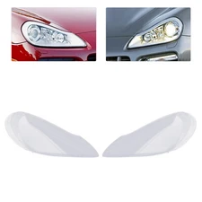 For 2008-2010 Porsche Cayenne LH+RH Headlight Lens Cover Replacement Clear Shell