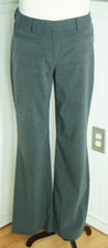 Lands End Mid Rise Trouser Leg Dress Pants Womens Charcoal Size 8 Fit 2 32" W 
