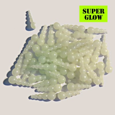 50 - 18mm Super Glow White stack beads for making Wedding Ring / Band lures