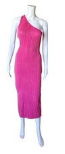 SHEIN Womens Size XS Hot Pink One Shoulder Cut Out Sheath Bodycon Textured Dress