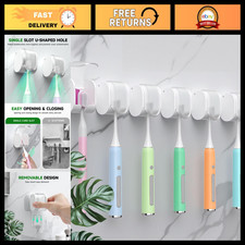 6 Pcs Wall Mounted Toothbrush Holders, Self-Adhesive, Waterproof  Dustproof, Cl