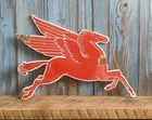 Vintage Die-cut Mobil Pegasus Gas Oil Porcelain Metal Sign