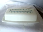 Vintage Pyrex Snowflake & Garland Motif 2 Piece Butter Dish. Blue & White.