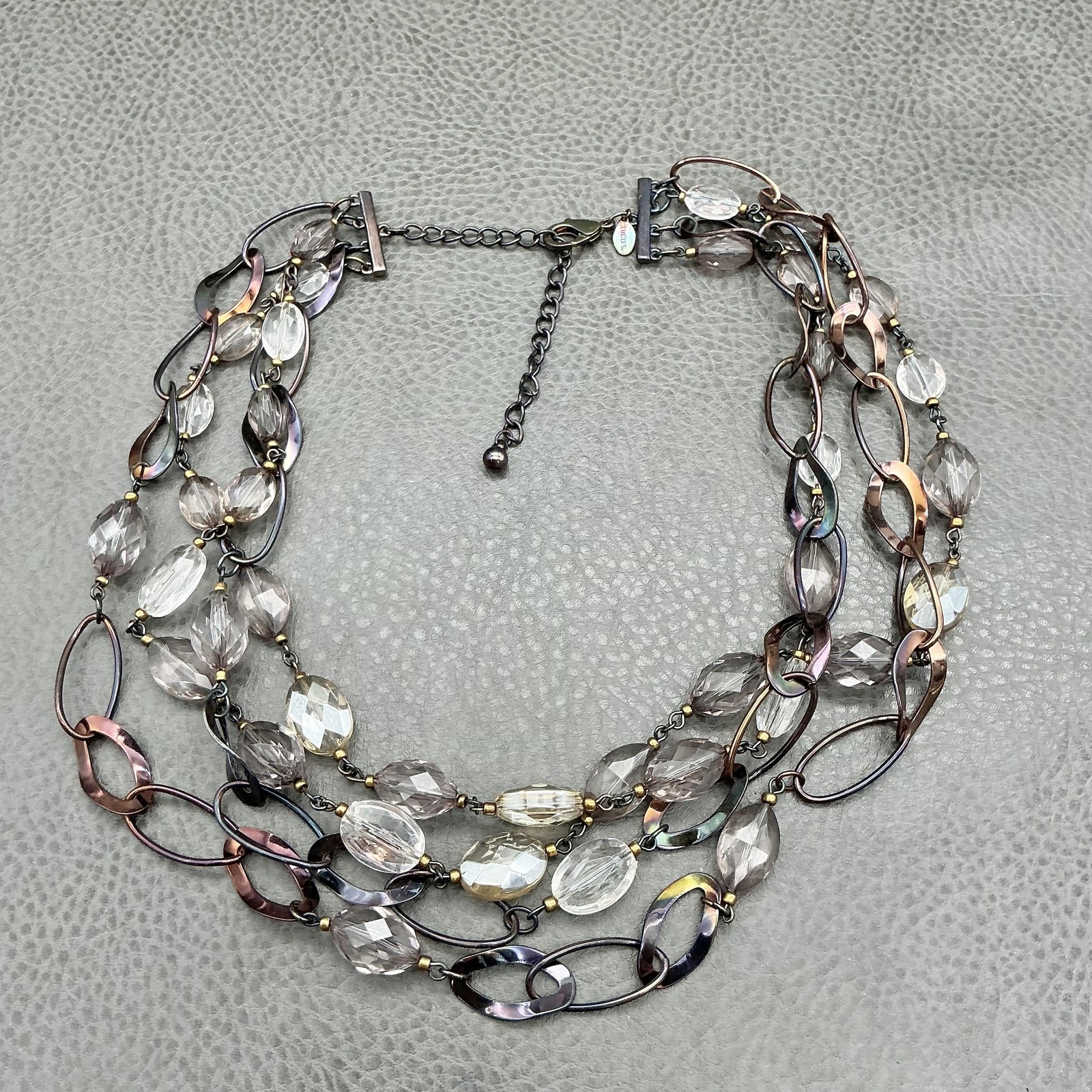 Chico's Multistrand Statement Necklace Faceted Be… - image 3