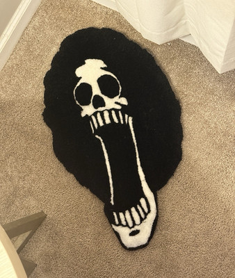 Black & White Brook Non-Slip Novelty Rug, Polyester, 23 x 29 in