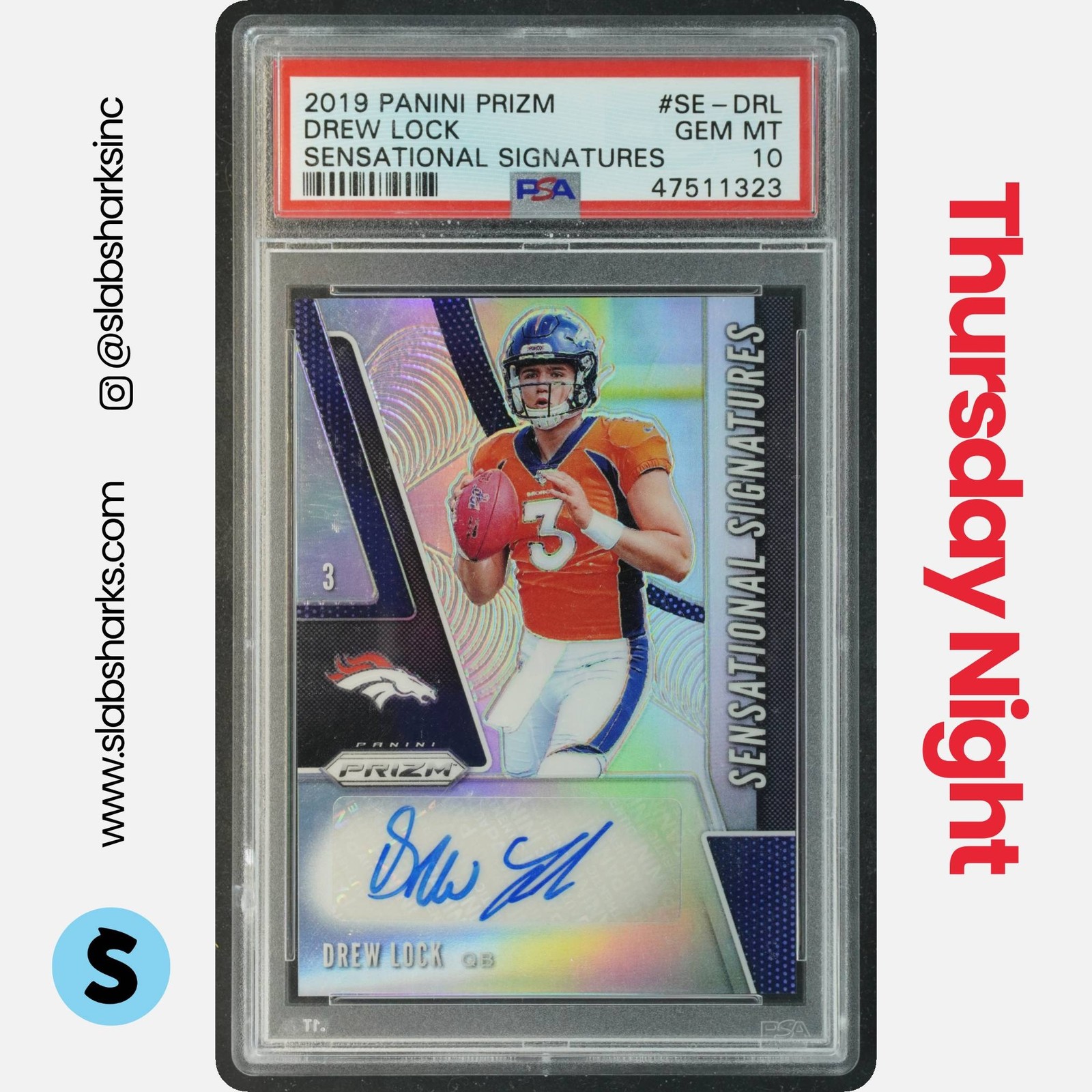 Drew Lock Panini Prizm Sensational Signatures #SEDRL Base