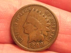 1898 INDIAN HEAD CENT, FREE SHIPPING. (#374E)