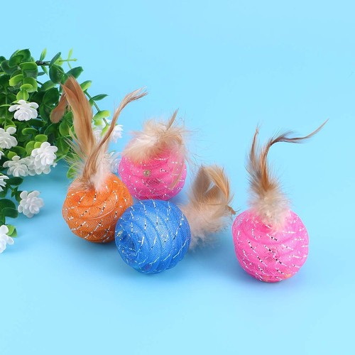 4 Pcs Candy Colored Badminton Kitten Toys for Indoor Kittens Ball - Picture 9 of 11