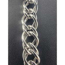 Vintage Napier Necklace Silver Tone Double Link Curb Chain 18in