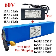 60V 50Ah 16S8P Li-ion Battery Pack for E-bike Electric Scooter with BMS