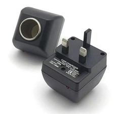 UK Plug Car Charger Lighter Socket 240V Mains Plug to 12V Car Charger Adapter