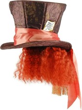Disney Mad Hatter Top Hat Costume Size Adjuster L Alice in Wonderland w/scarf