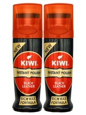 Kiwi Instant Shine Protect Shoe Polish, Black Leather Pack of 2 75ml Bottles