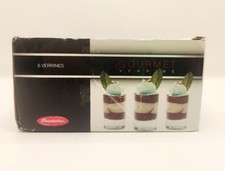 NUEVO Juego de 6 vasos gourmet Verrine Shooter 1,7 oz dulces de postre frágiles
