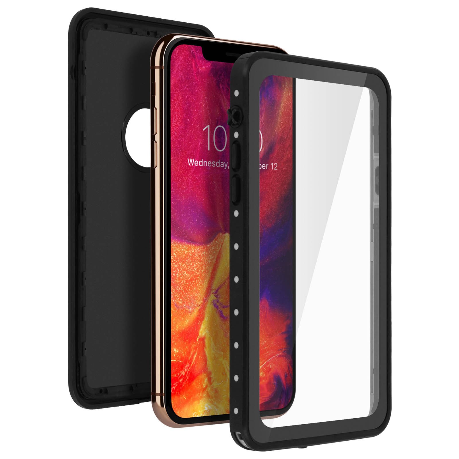 Coque antichoc iPhone XS étanchéité IP68 profondeur 6m en polycarbonate