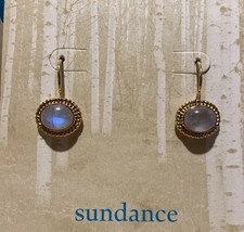 Sundance Catalog Gold Vermeil Oval Moonstone Dangle Earrings