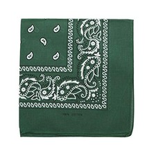 22 Inch Cotton Paisley Bandana Hunter Green