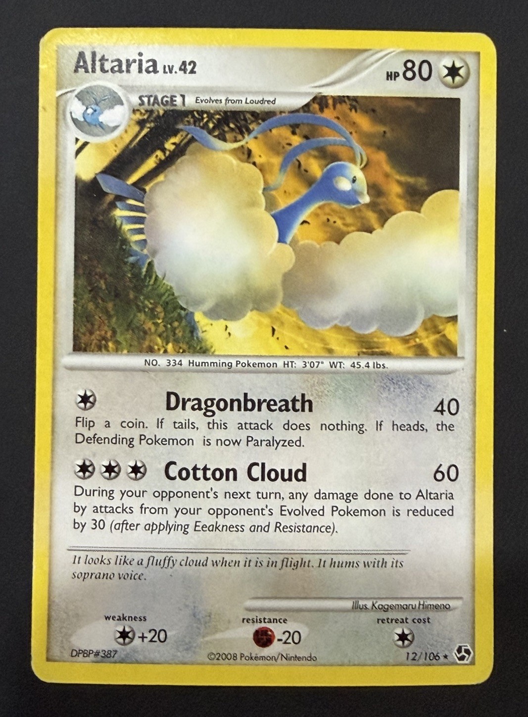 Pokemon Diamond & Pearl Great Encounters  12/106 Altaria Card