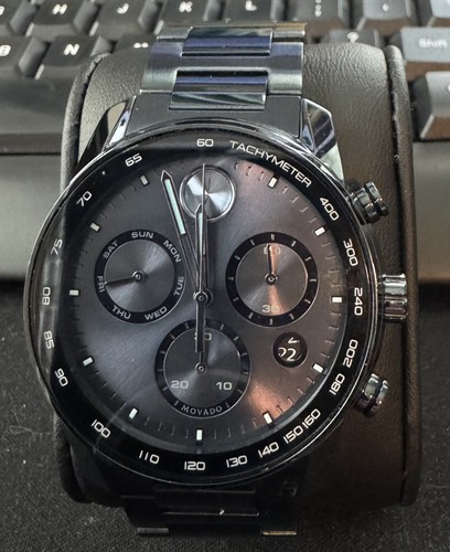 movado bold verso chronograph-blue ion-plated