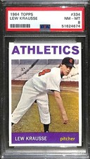 1964 TOPPS #334 LEW KRAUSSE PSA 8 NM-MT 51624674 