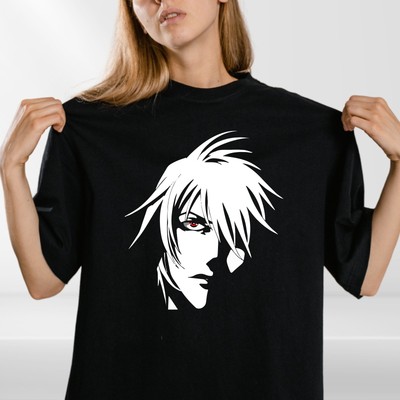 Anime Face T-Shirt | Cool Manga Style Tee with Red Eye Graphic Japanese Otaku