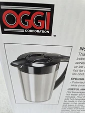 OGGI CARAFE 34 oz Insulated Vacuum Thermal With Press Button Open Box New