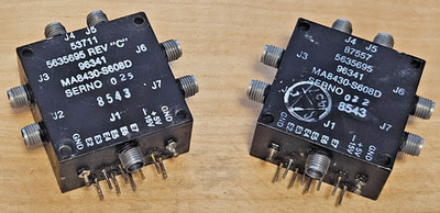 Lot of (2) Microwave Associates MA8430-S608D RF Switch SP6T SMA(f) 5635695 96341
