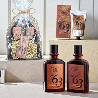 Pre De Provence No.63 Face & Beard Moisturizer, Hair Body Wash, Lotion Gift Box