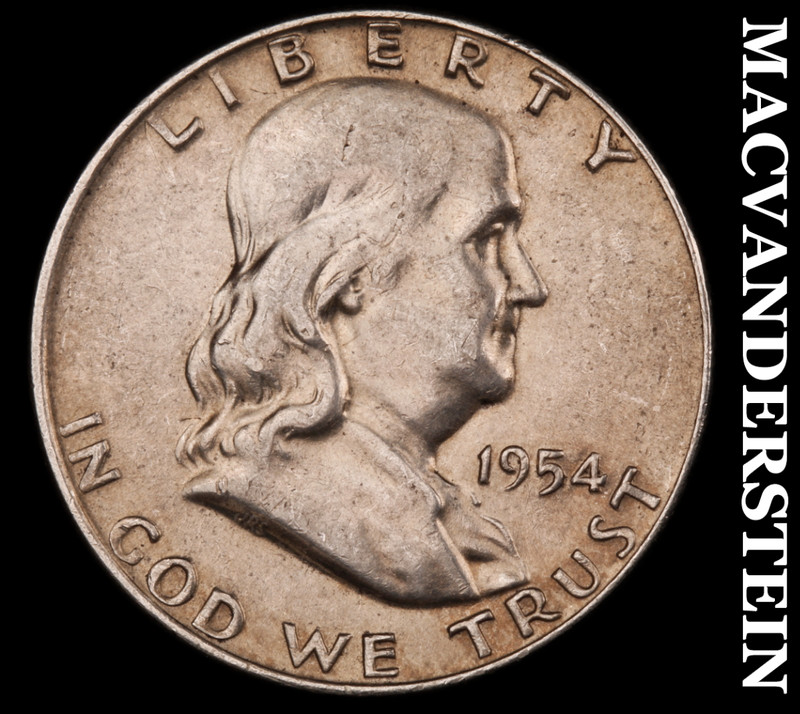 1954-D Silver Franklin Half Dollar - Scarce  High Grade  Lustrous  #M633