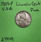 1909-P VDB Lincoln Wheat Cent 1c Fine