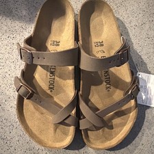 Birkenstock Mayari Birko- Flor Sandals Mocha Sz L7 Regular
