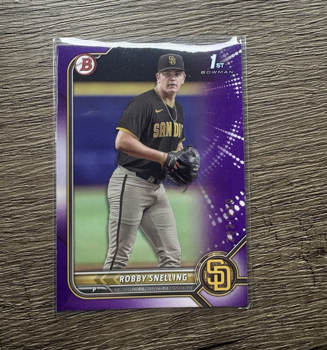 Topps 2022 Bowman Draft Robby Snelling BD-82 Padres 1st Bowman Purple Parallel