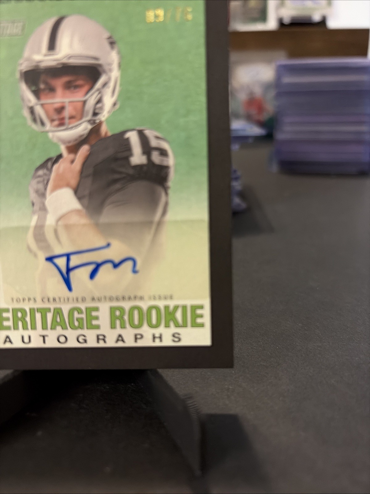 Fernando Mendoza 2026 Topps Heritage Rookie Auto /76 RC Black Border SP 🔥 view 4