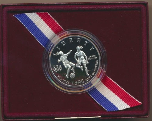 USA: 1996-S Proof 50c Atlanta Olympics - Women's Football, Cased 