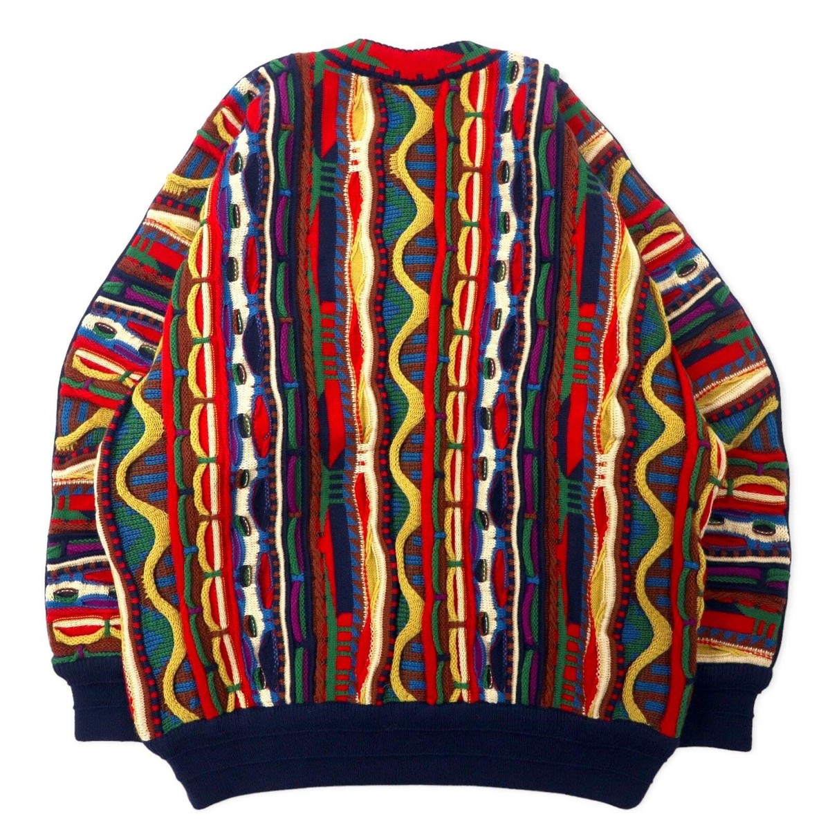 トップス 90s archive darkness knit Limnos 90s Australia MADE 3D Knit Sweater L Multi Color Wool