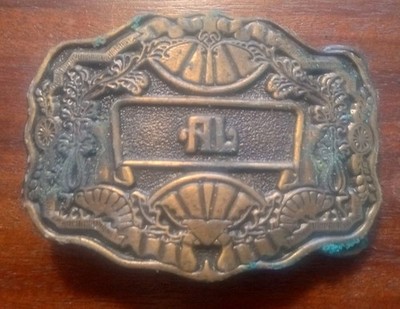 GREAT VINTAGE 1970s ODEN WESTERN STYLE NAME ''AL'' BELT BUCKLE