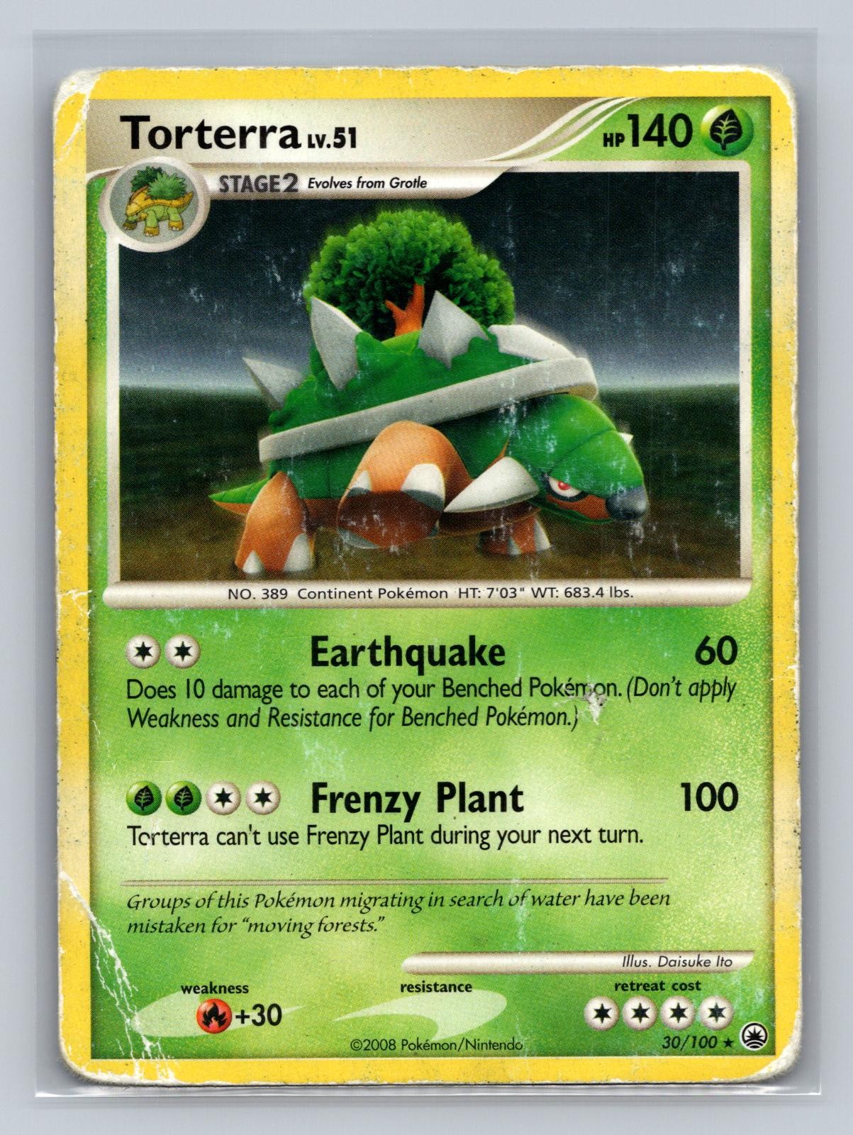 Torterra 30/100 Rare Majestic Dawn Pokemon Heavily Played