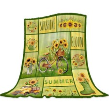 Summer Throw Blanket Farmhouse Sunflower Throw Blanket Spring Summer Theme Bl...
